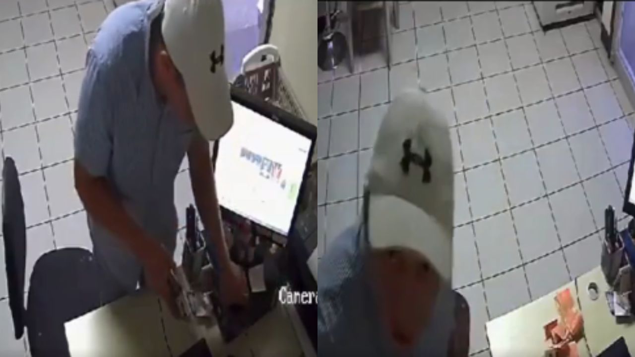 Graban asalto en negocio de colonia capitalina; ladrón movió cámara para no ser visto