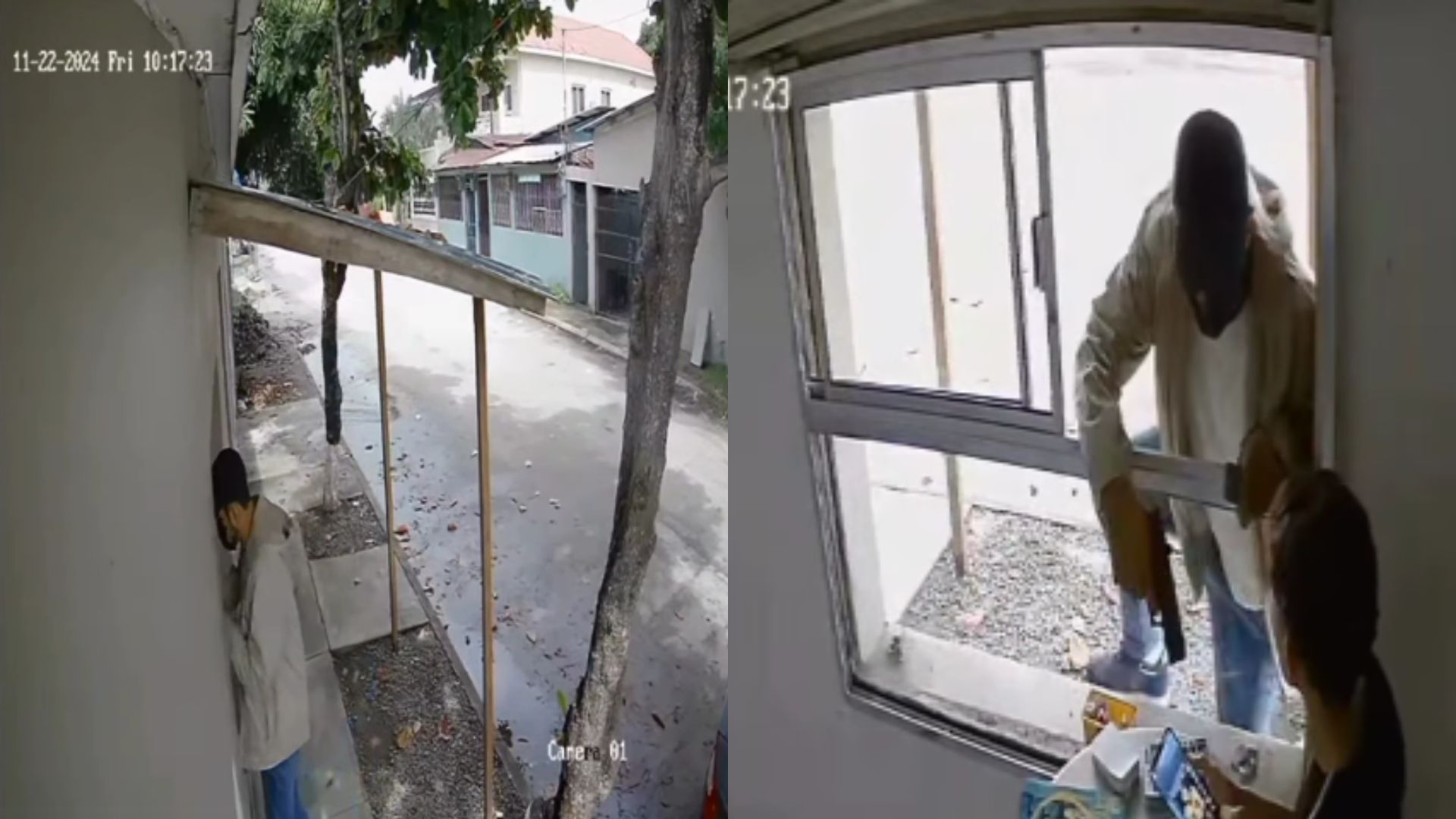 Cámara de seguridad capta asalto a vendedor en colonia Satélite de San Pedro Sula
