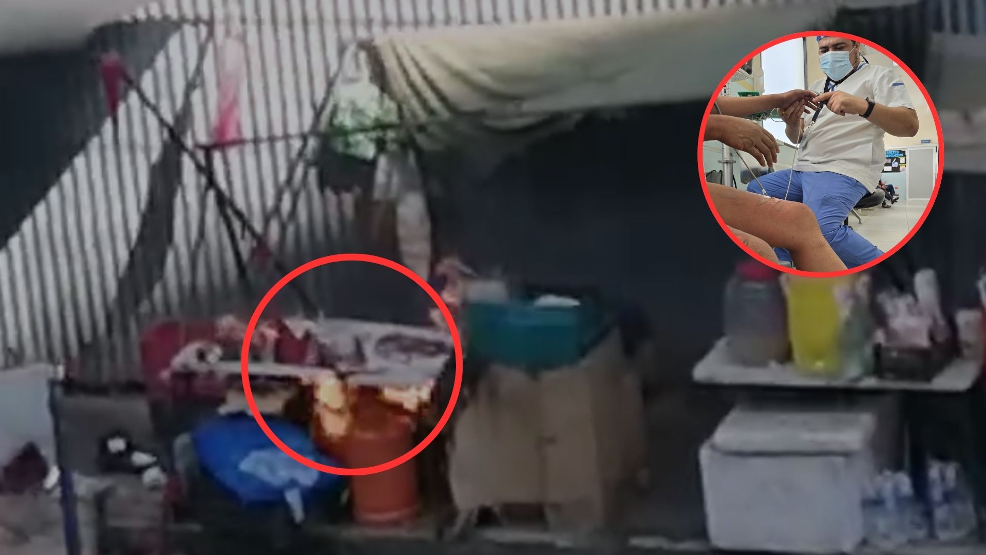 VIDEO: chimbo de gas explota en puesto de comida frente al IHSS, hay al menos dos heridos