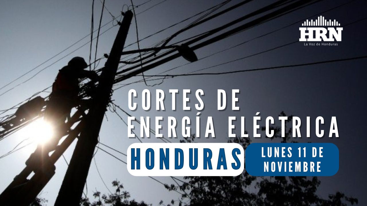 Zonas sin energía eléctrica este lunes 11 de noviembre por cortes programados