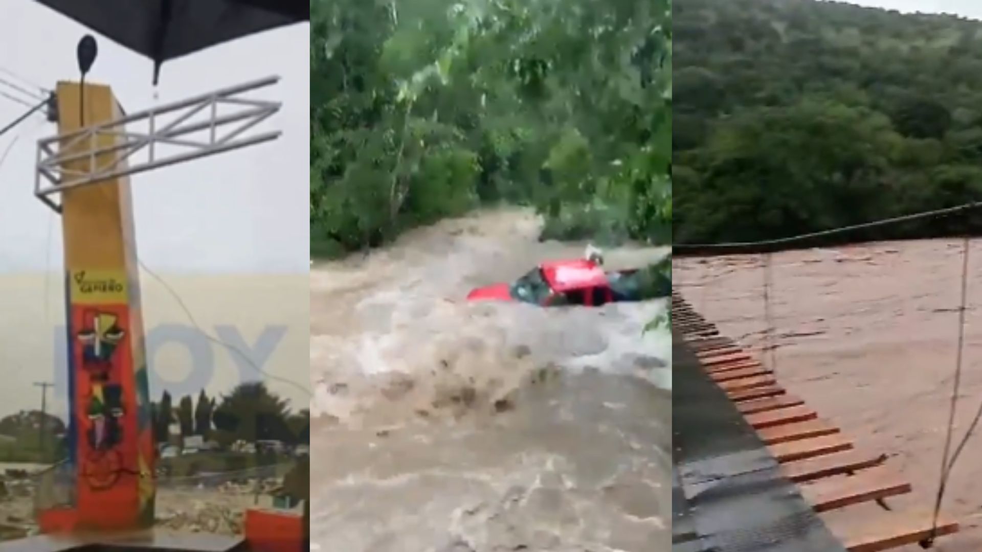Puente peatonal colapsa, vehículos atrapados y calles incomunicadas: los devastadores efectos de Sara