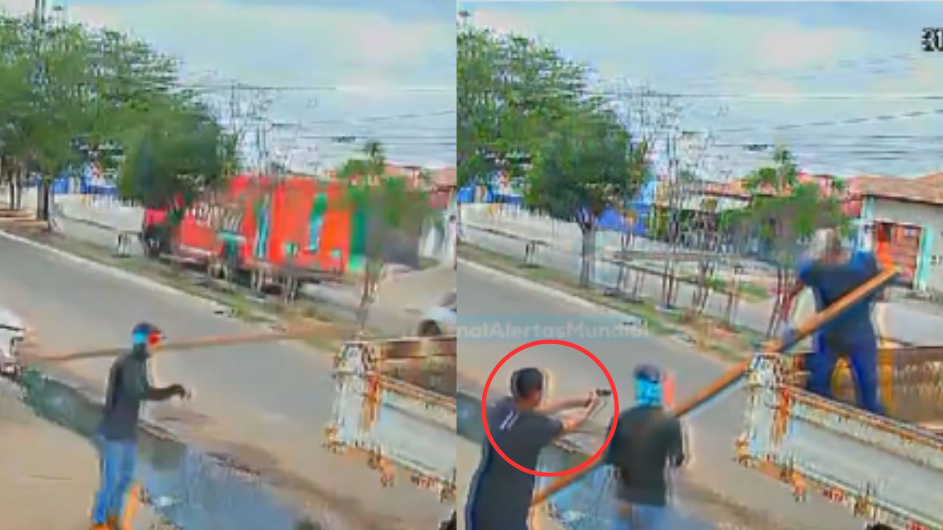 Video capta momento en que sicario llega a matar a albañil