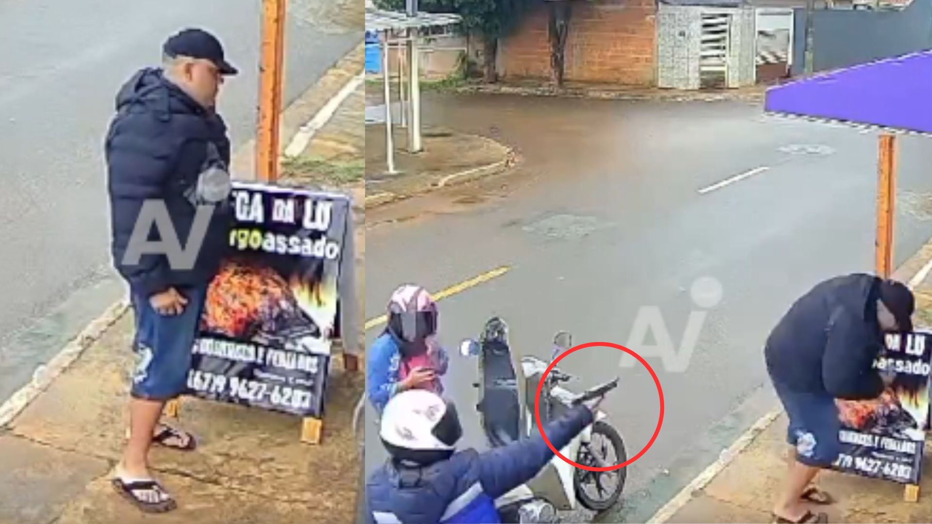 Cámara capta cuando sicario llega a matar a hombre que compraba pollo asado