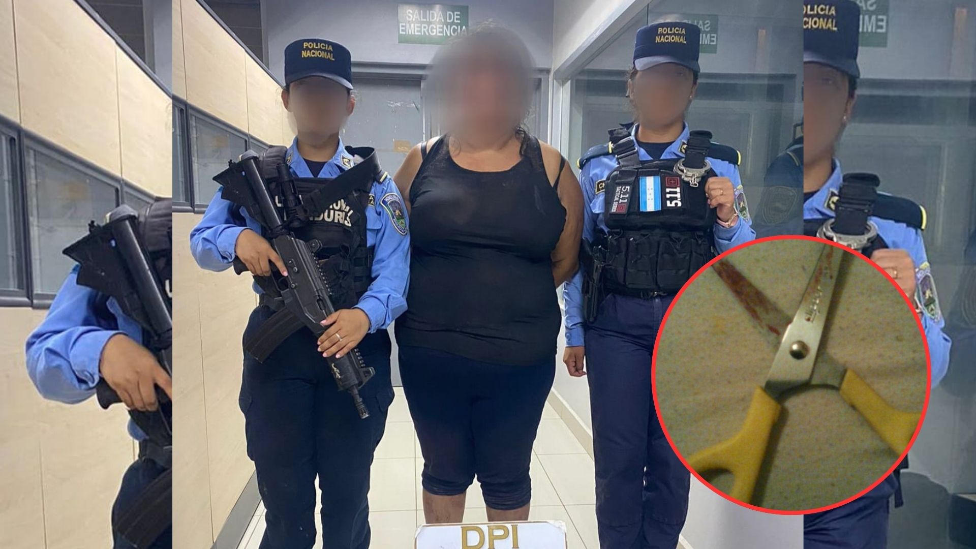 Cae hondureña por la muerte de su esposo, quien fue asesinado con una tijera