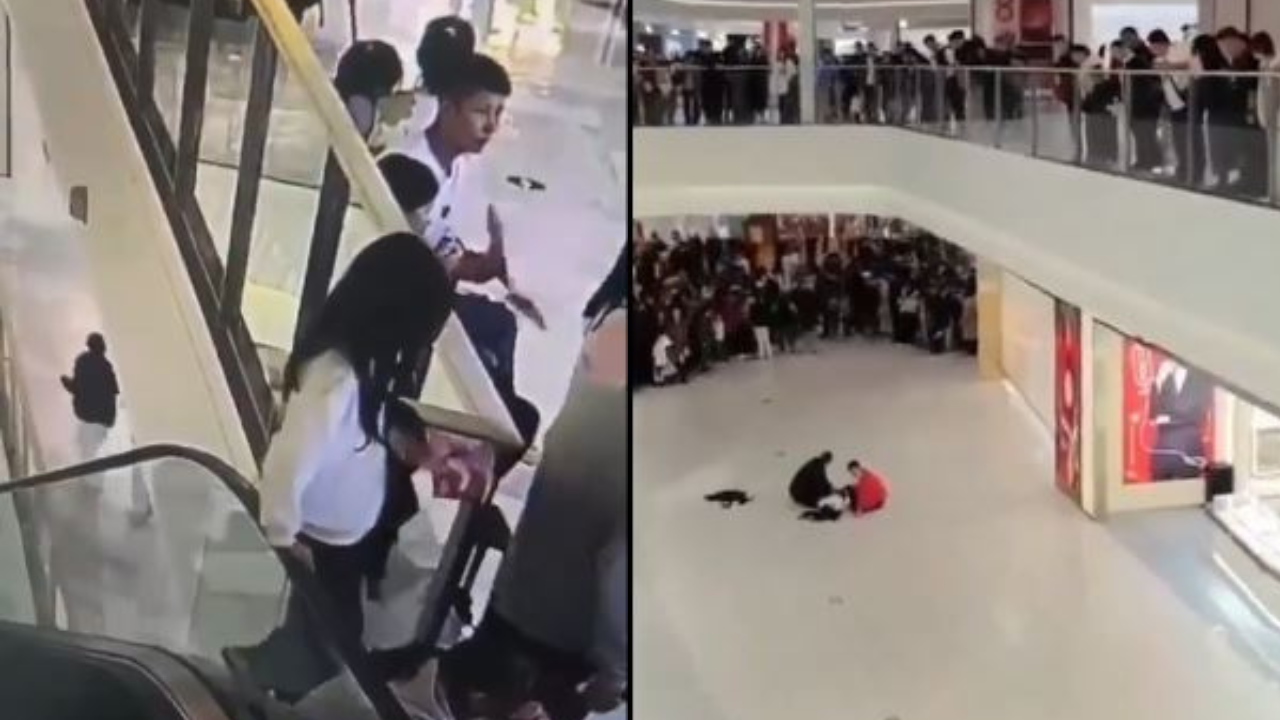 En video queda grabado cuando niña cae desde el cuarto piso de un centro comercial y muere