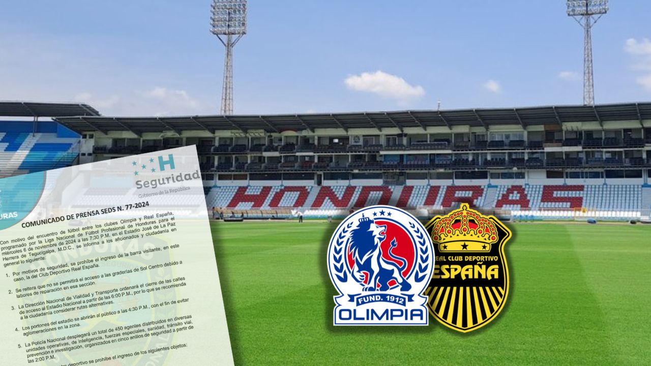 Policía anuncia medidas de seguridad para juego Olimpia vs. Real España