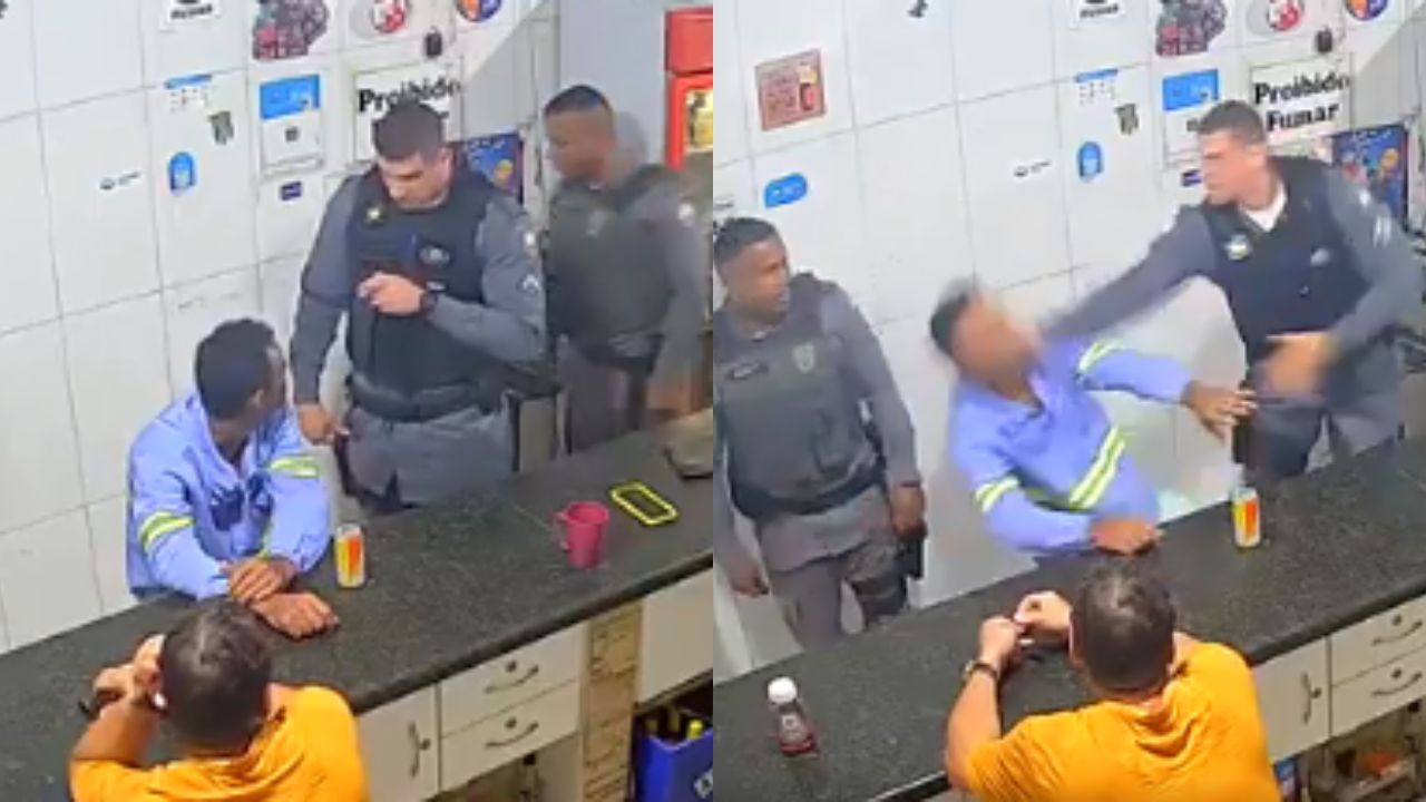 Graban a policía golpeando a hombre que agredió a su madre enferma