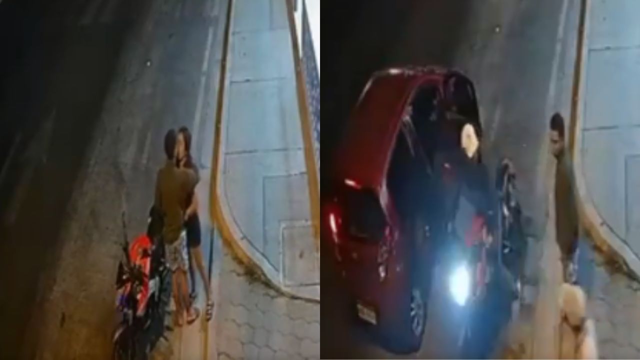 'Le salió caro' el beso: le roban moto a joven mientras se despedía de su novia