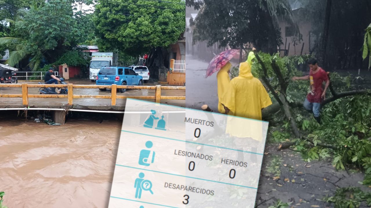 Tres desaparecidos y casi 2,000 afectados dejan lluvias en Honduras por tormenta Sara