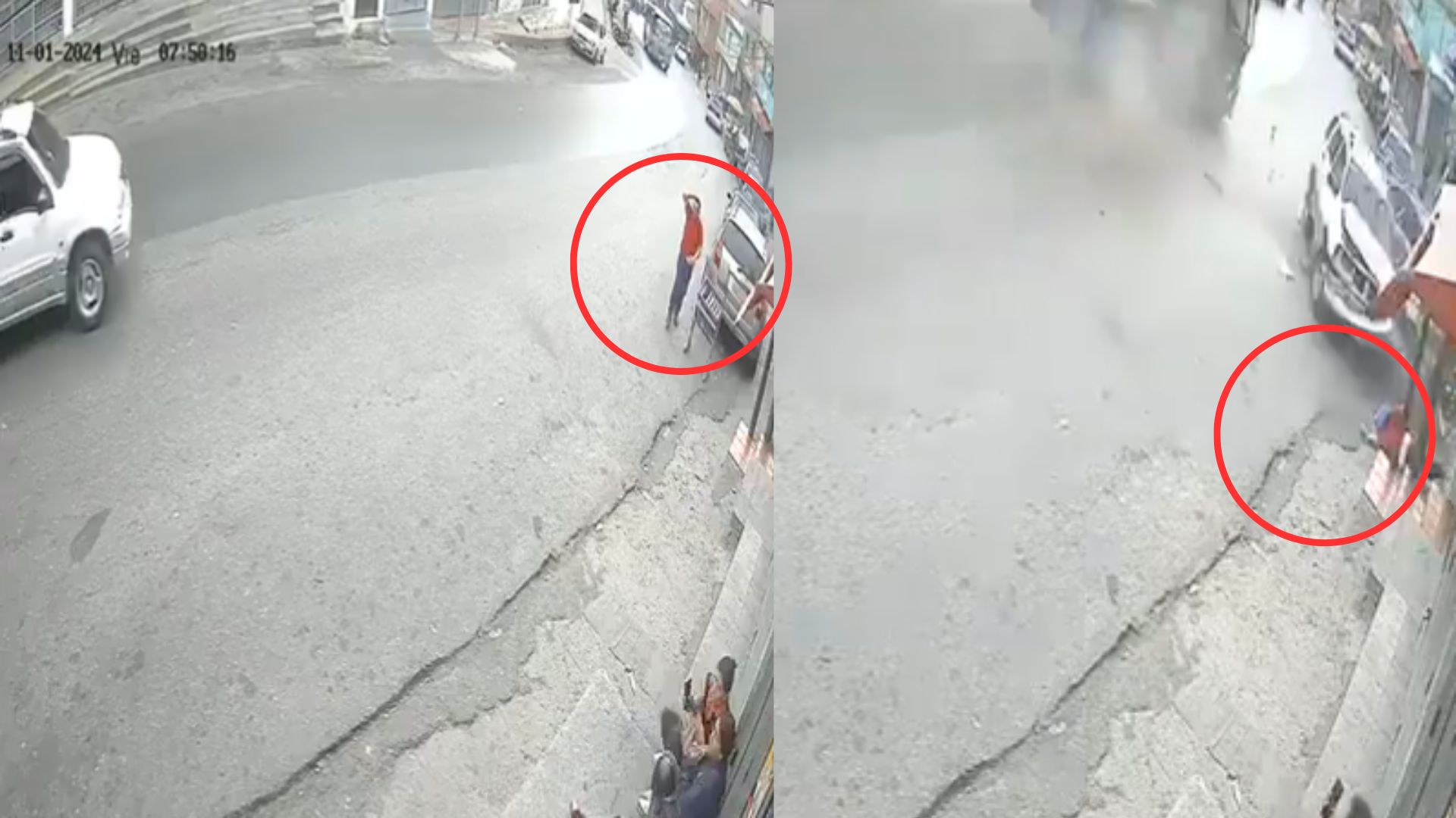 Autobús sin frenos embiste a un vehículo y este termina arrollando a vendedor ambulante: video