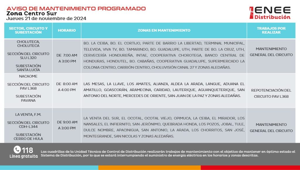 Lista de colonias que no tendrán luz pasado mañana