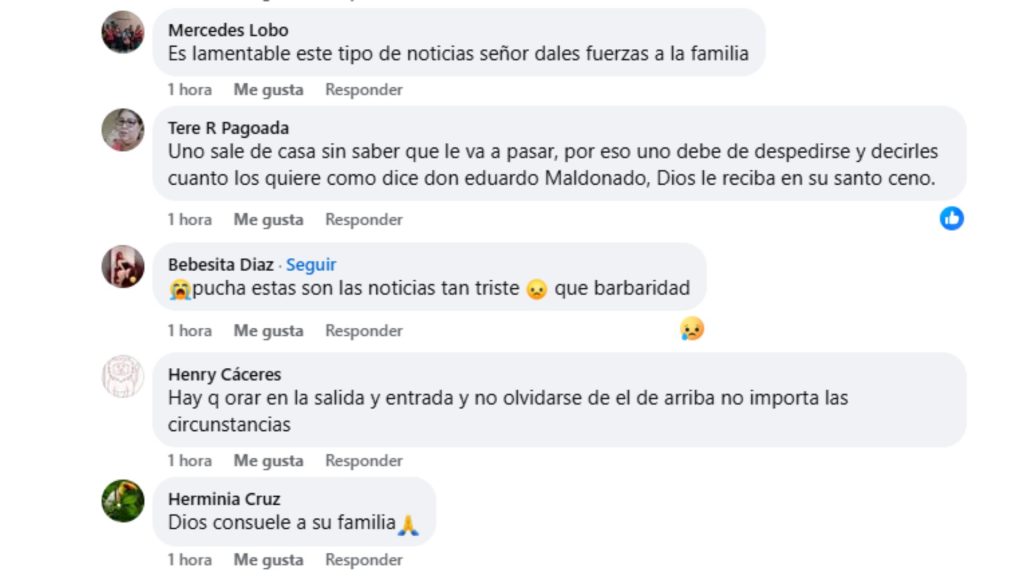 Captura de pantalla donde se ven comentarios de múltiples internautas