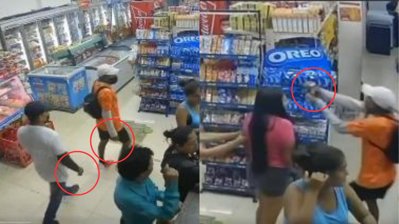 Graban asalto y tiroteo dentro de una tienda, ¿huyeron o detuvieron a los criminales?