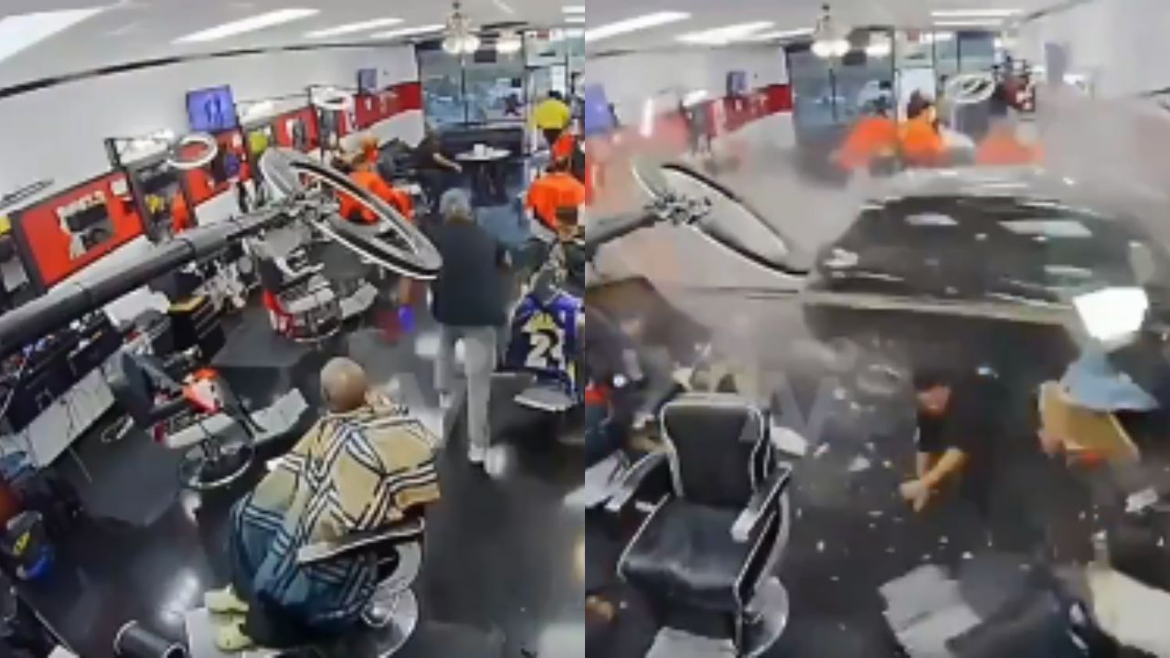 Vídeo: Carro de lujo se estrella contra barbería, ¿hubo muertos o heridos?
