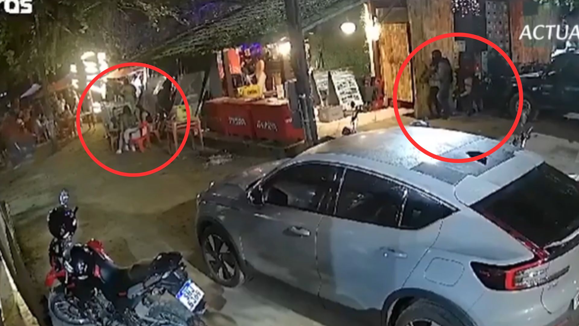 Así fue el momento en que sicarios llegan a matar a policía militar a restaurante