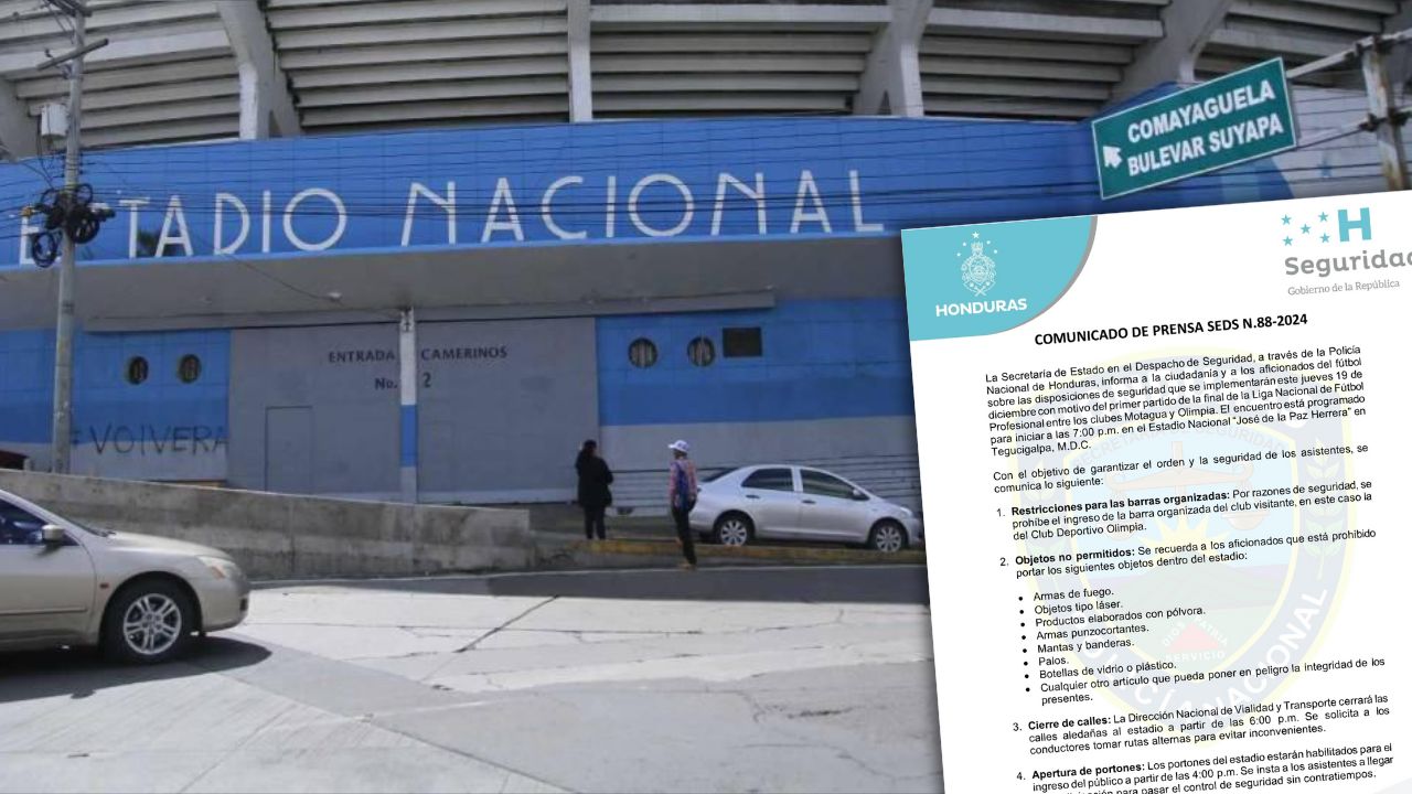 Calles cerradas este jueves previo al clásico Motagua vs. Olimpia por la final del Apertura 2024