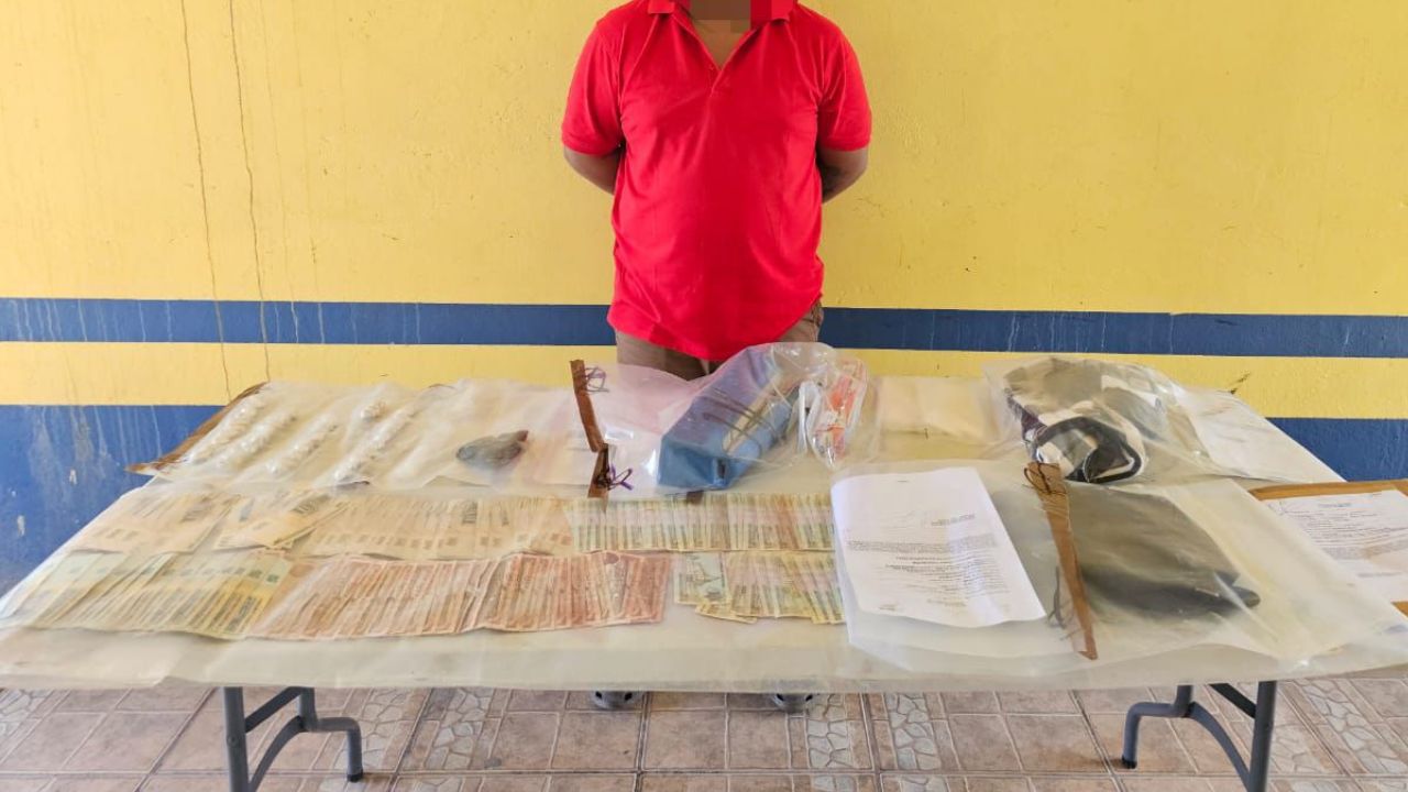Dinero decomisado y un detenido deja desmantelamiento de microlaboratorio de droga en El Paraíso