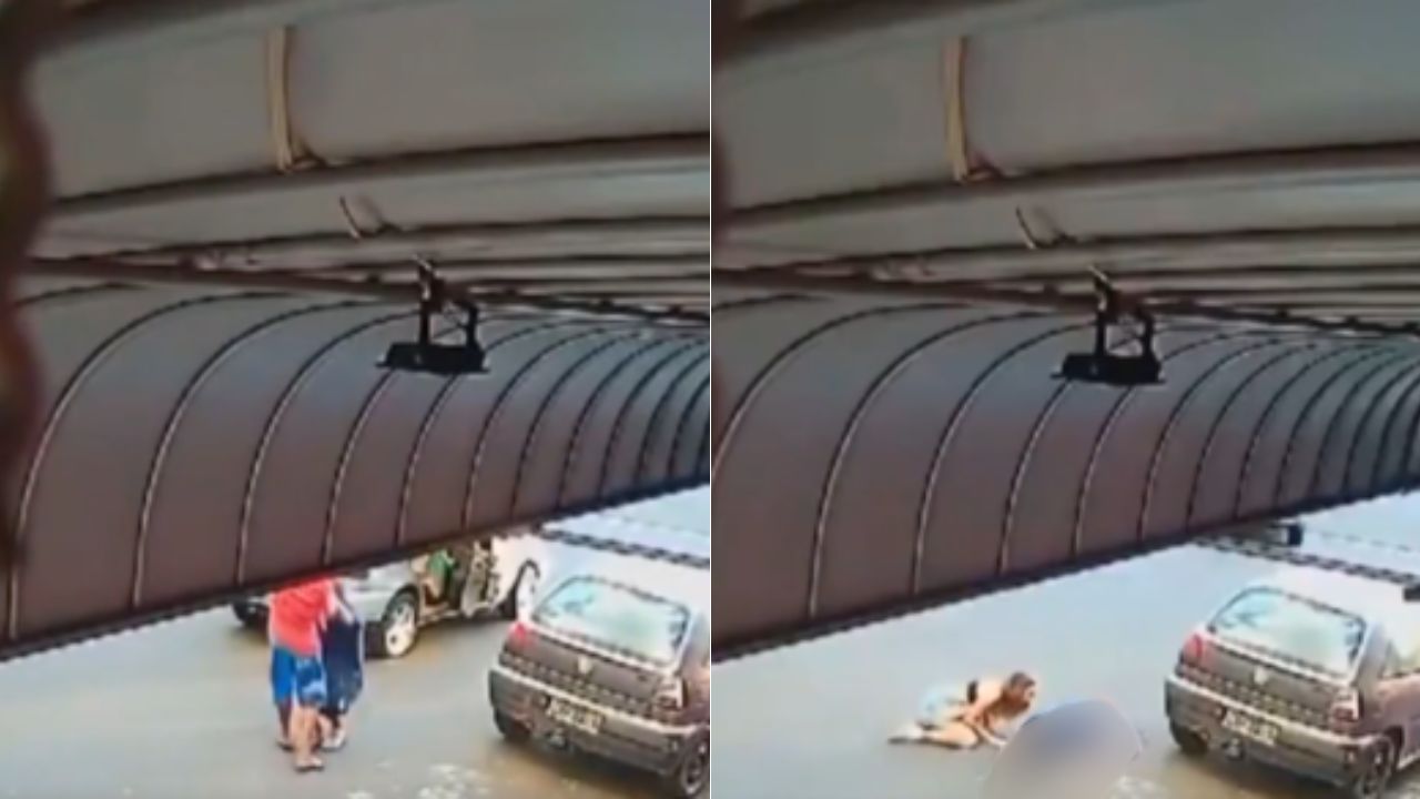 VIDEO: desgarrador momento en que mujer con bebé en brazos llora asesinato de su pareja