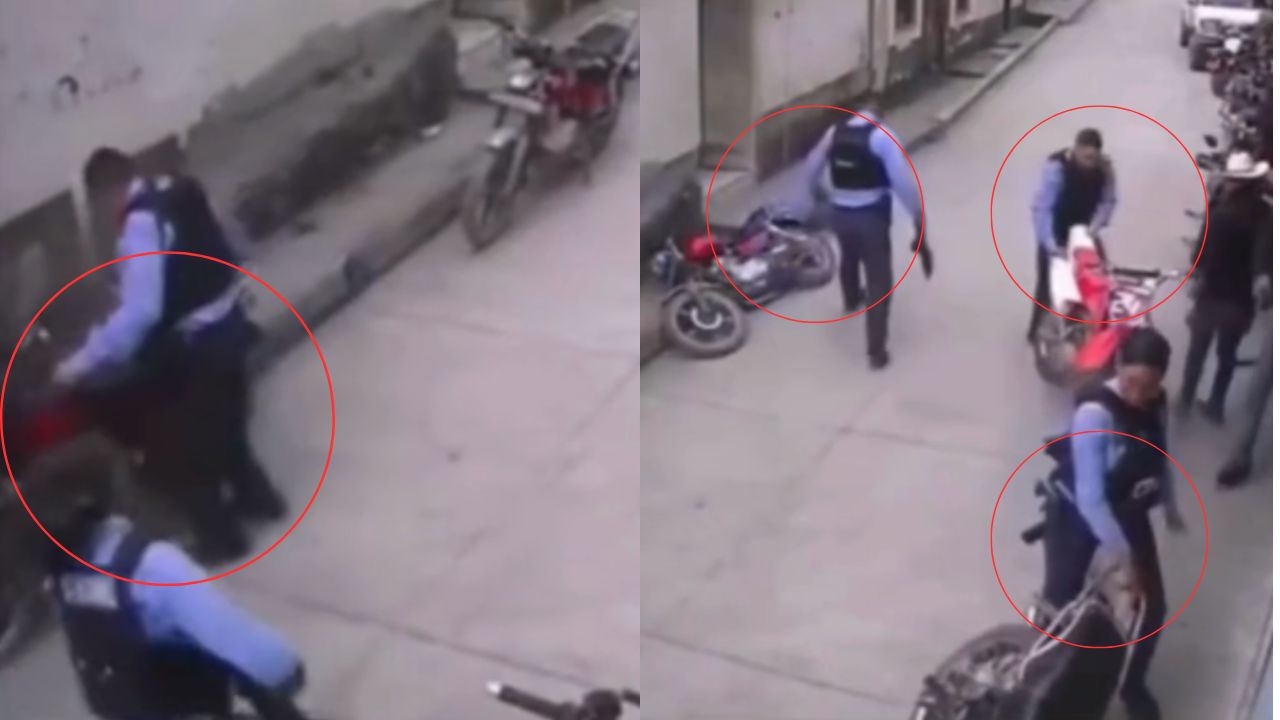 Graban a policías tirando motocicletas a la calle para pasar con patrulla, ¿dónde ocurrió?