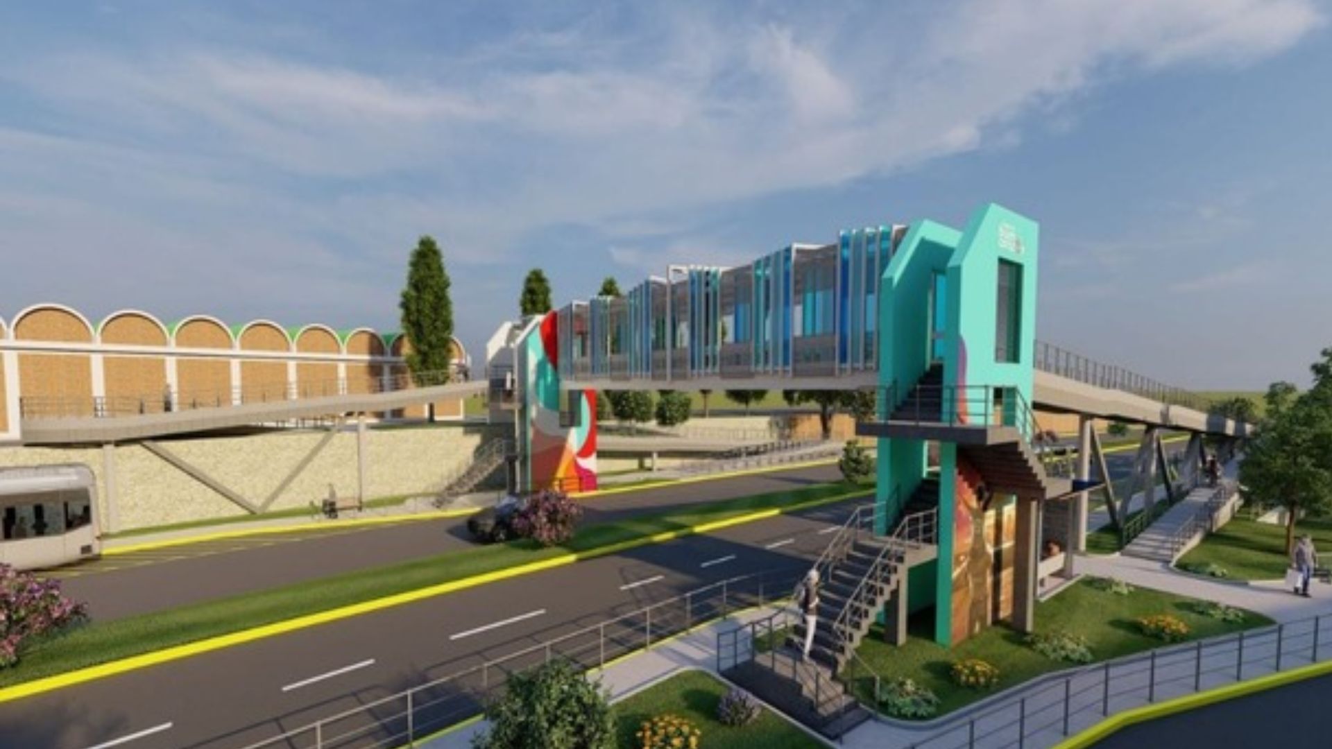 En marcha construcción de puente peatonal frente a la Fundación Teletón en el bulevar FF.AA.