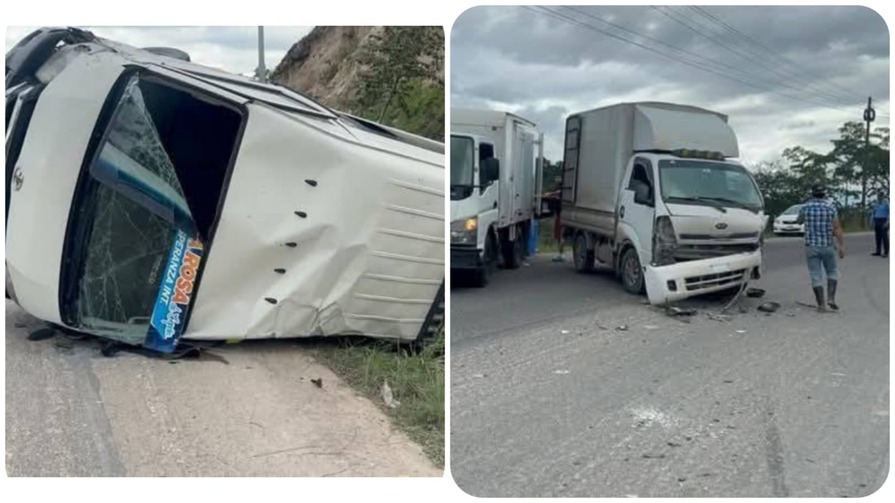 Al menos tres heridos en choque entre autobús y camión en Gracias, Lempira