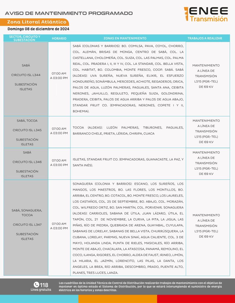 Lista de colonias que no tendrán luz pasado mañana