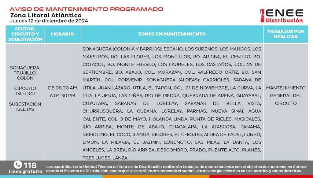 Lista de colonias que no tendrán luz pasado mañana