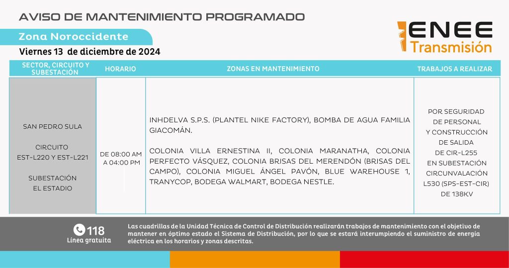 Lista de colonias que no tendrán luz pasado mañana