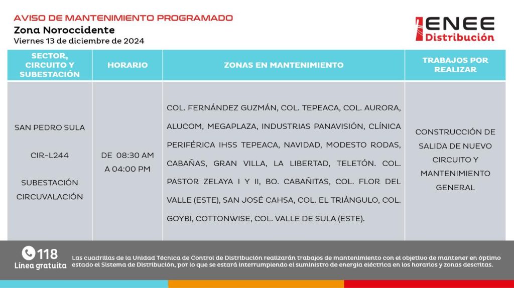 Lista de colonias que no tendrán luz pasado mañana