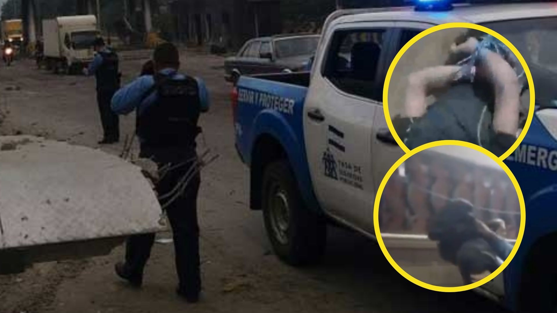 VIDEO: Amarran de manos y pies a supuesto ladrón y lo entregan a las autoridades en SPS