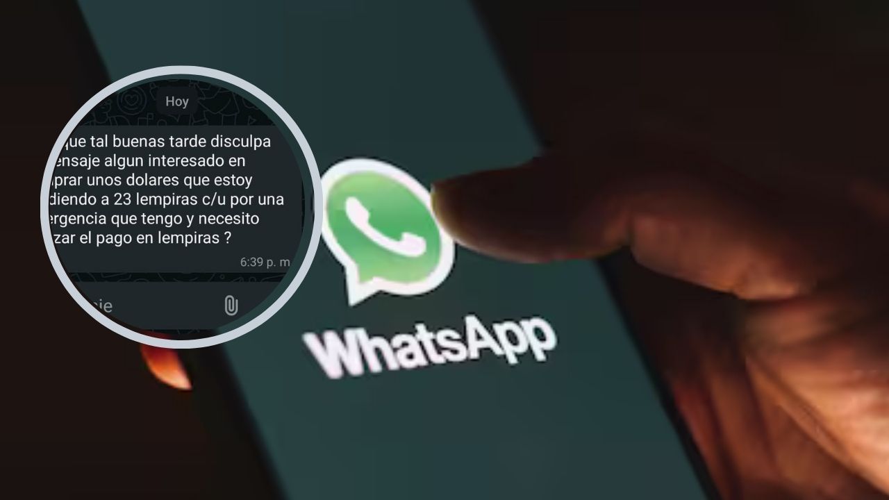 Este es el mensaje enviado en WhatsApp por estafadores que buscan víctimas en Honduras