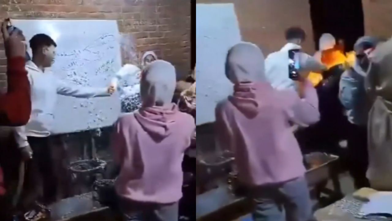 VIDEO: estudiante incendia intencionalmente a su maestra en una celebración