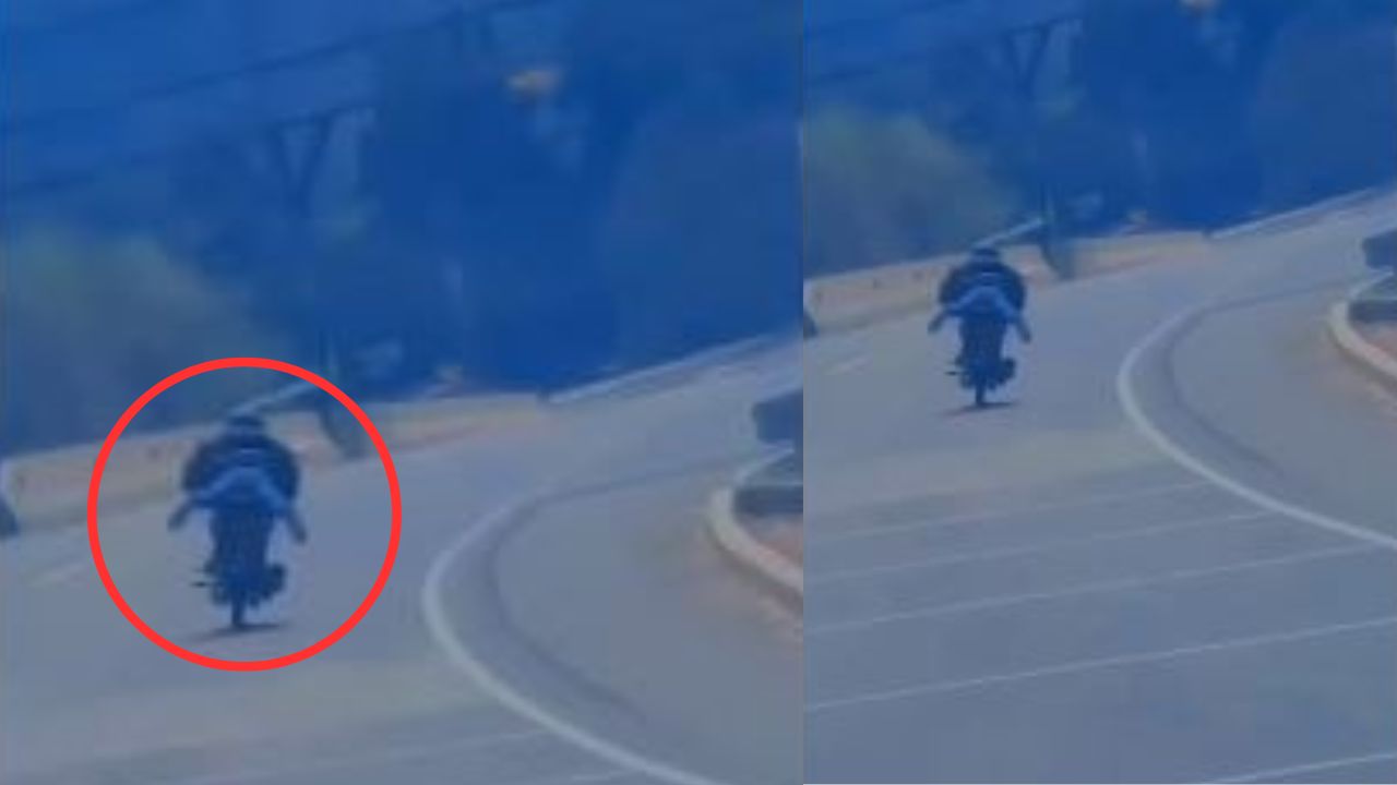 Video capta a motociclista poner su vida en peligro al realizar maniobras en la CA-5