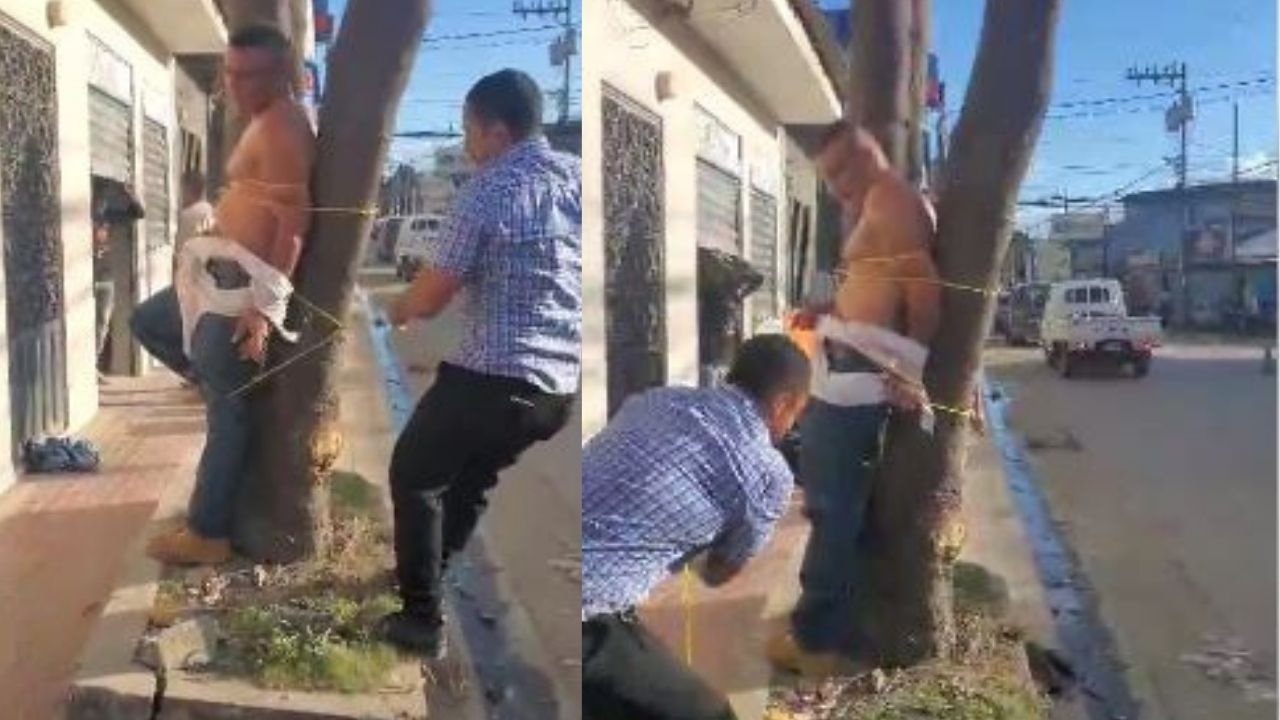 ¿Pasó en Honduras?: amarrado a un poste dejan a supuesto ladrón