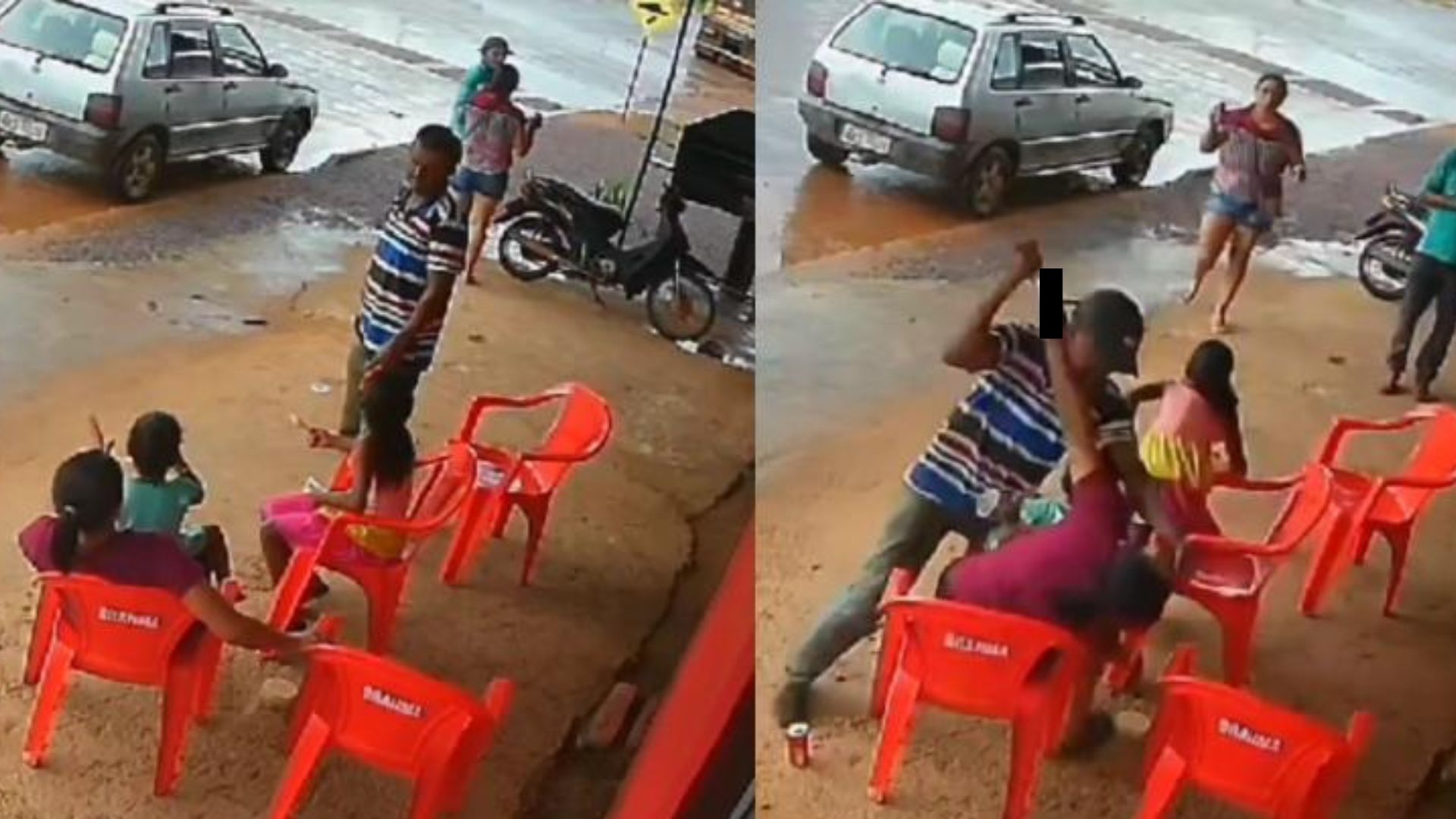 Video revela momento en que hombre apuñala y mata a su esposa frente a sus hijos