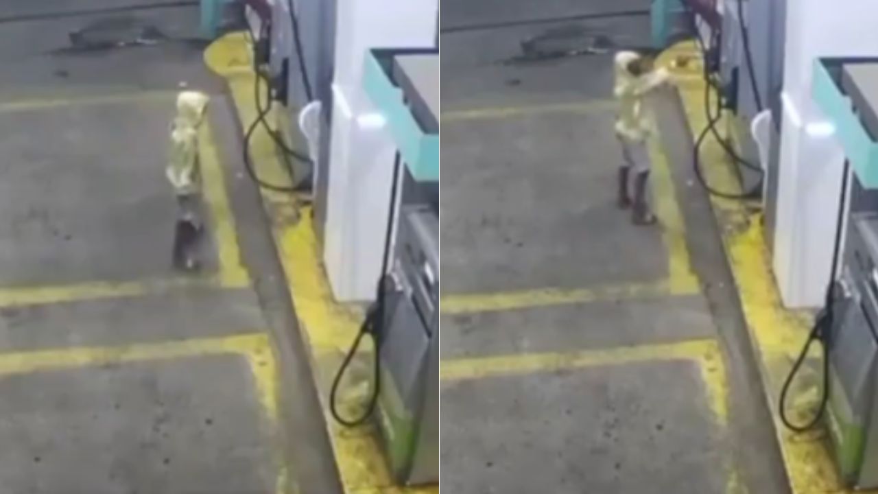 Cámara capta a niño de 9 años asaltando una gasolinera