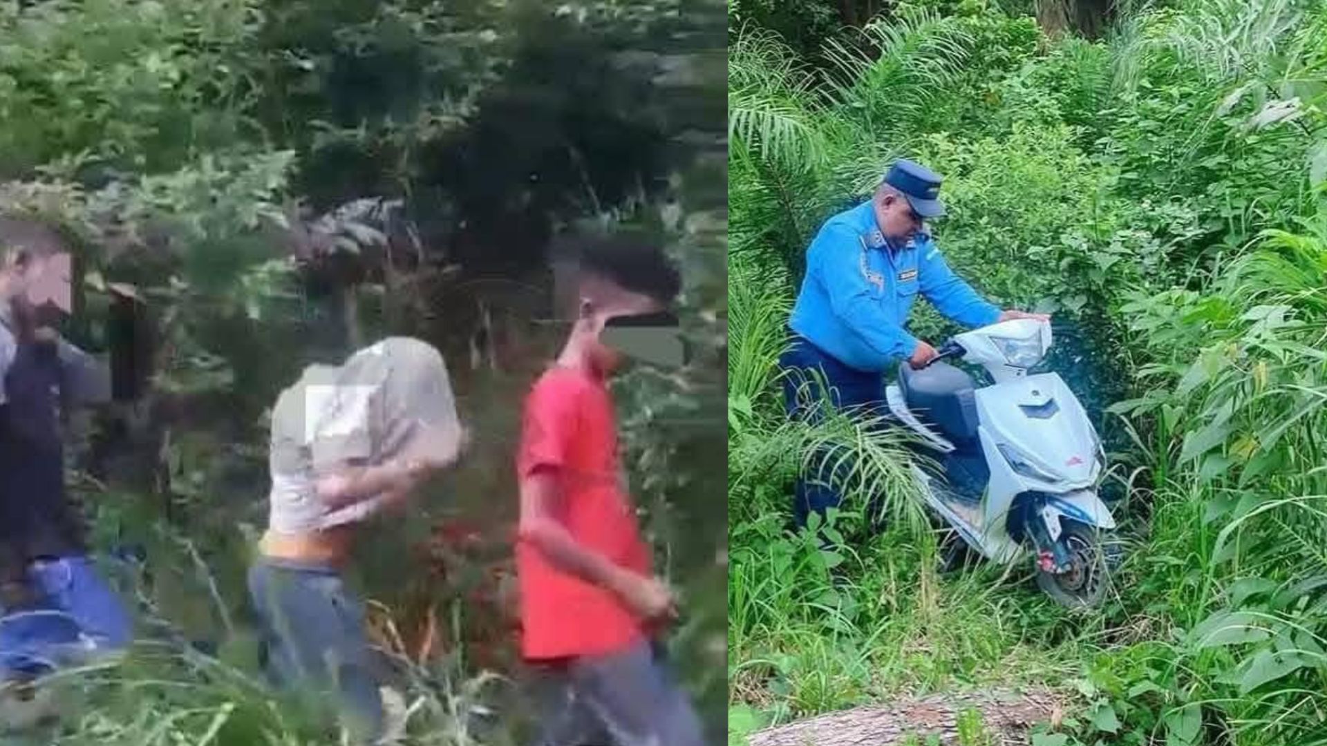 VIDEO: Encuentran niños  desmantelando motocicleta en Santa Cruz de Yojoa