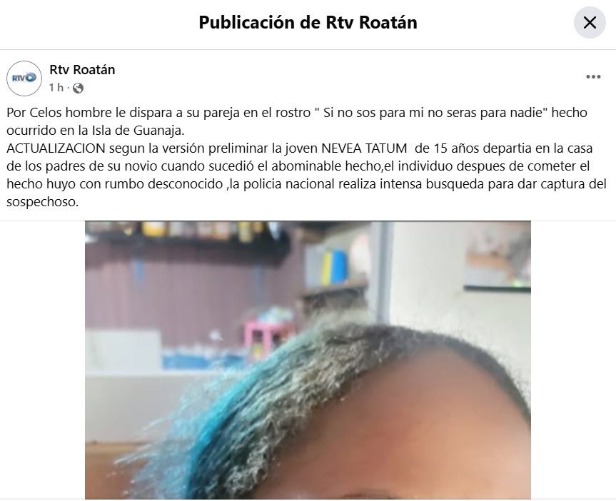 Captura de pantalla de la publicación