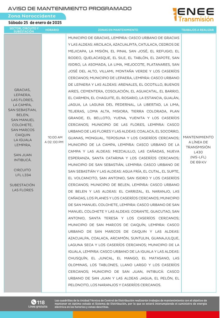 Lista de colonias que no tendrán luz pasado mañana