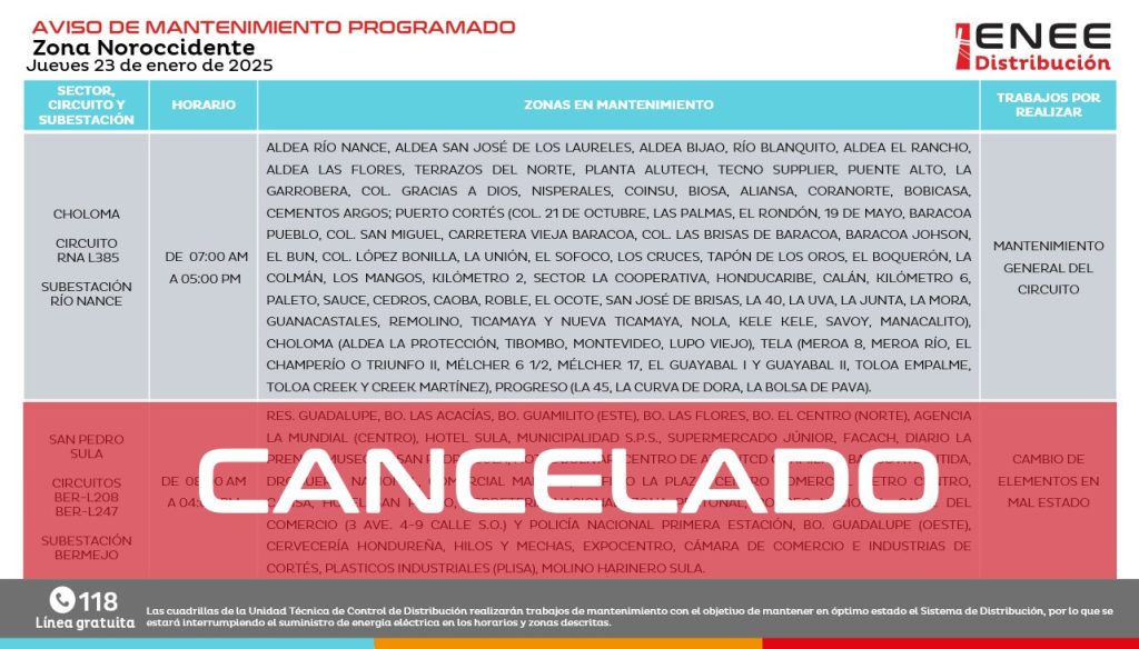 Lista de colonias que no tendrán luz pasado mañana