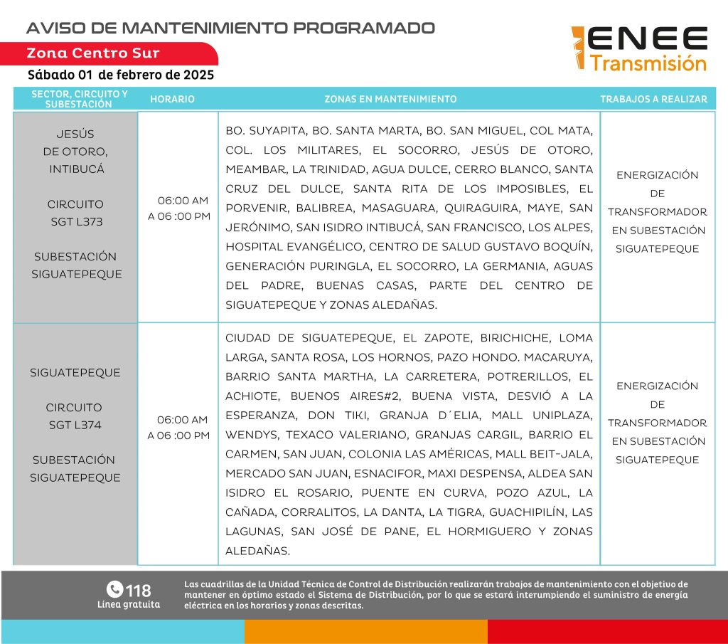 Lista de colonias que no tendrán luz pasado mañana