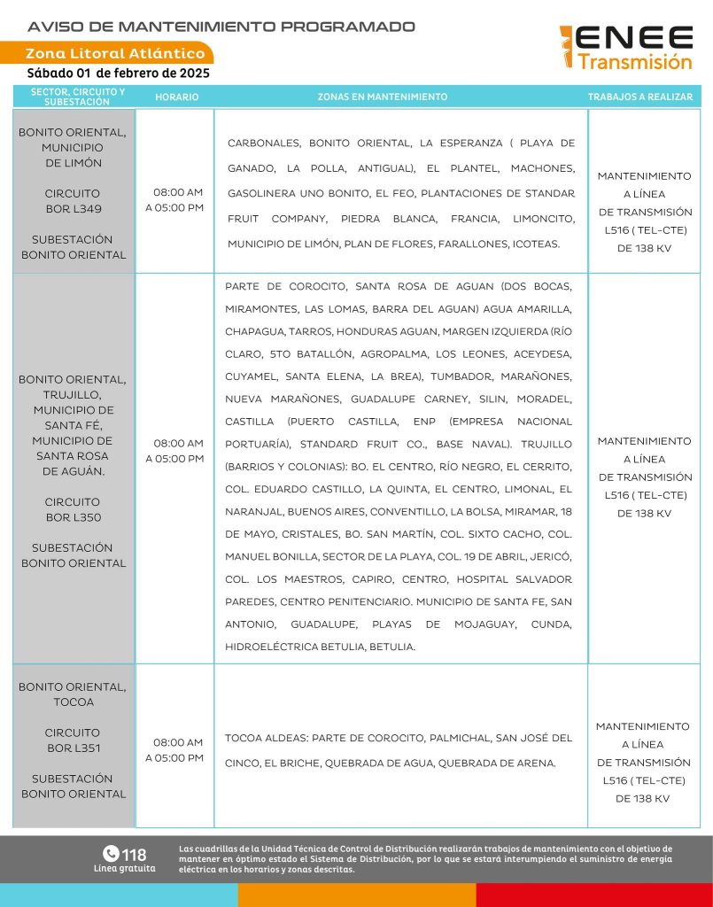 Lista de colonias que no tendrán luz pasado mañana