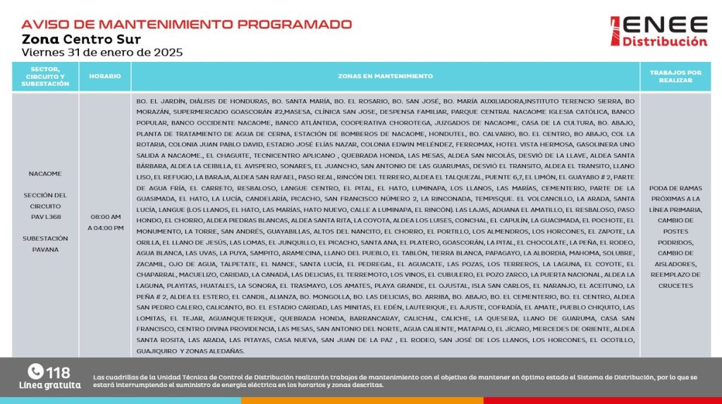 Lista de colonias que no tendrán luz pasado mañana
