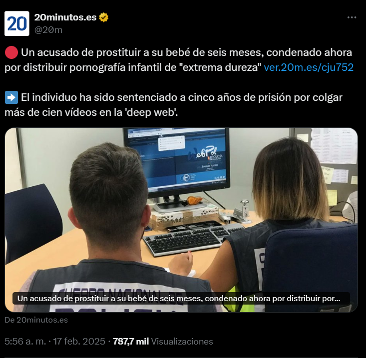 Captura de pantalla de la publicación