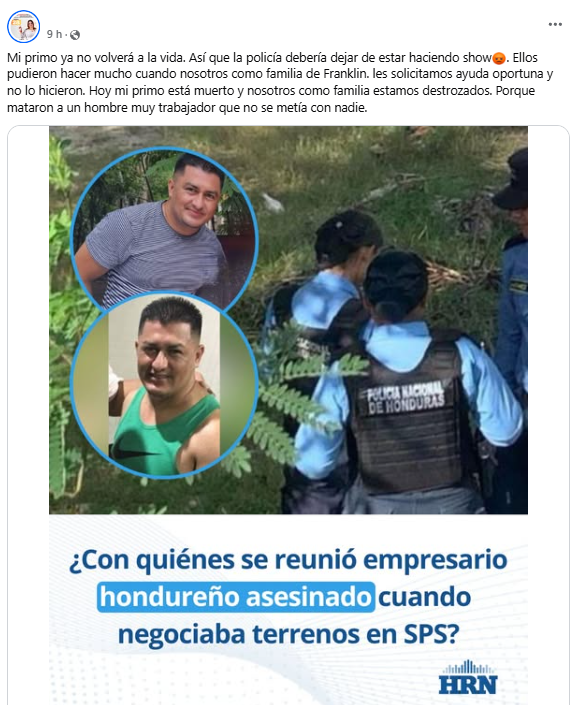 Captura de pantalla de la publicación