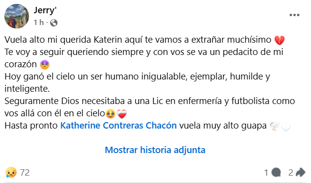 Captura de pantalla de un comentario