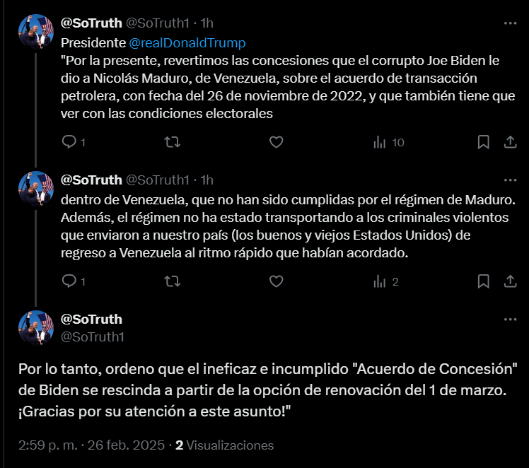 Captura de pantalla de una publicación