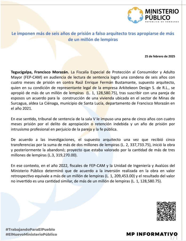 Comunicado del Ministerio Público