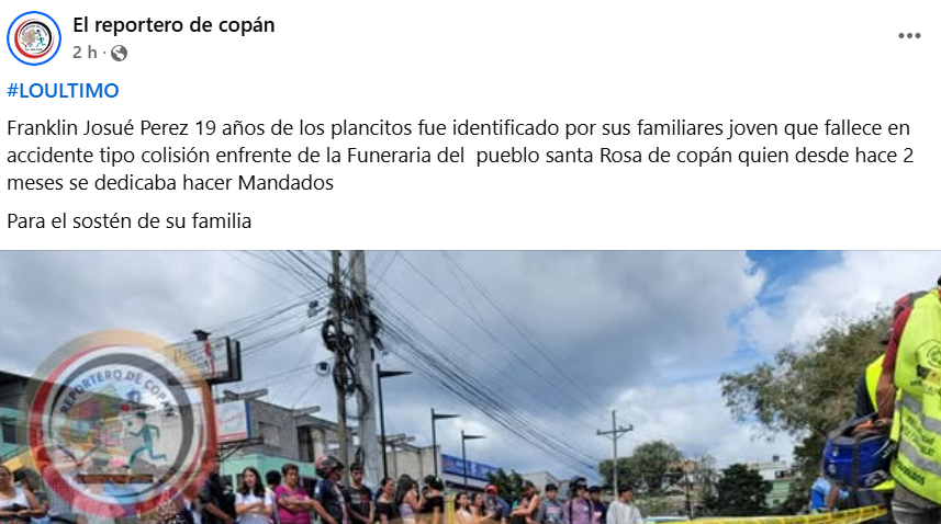 Captura de pantalla de la publicación