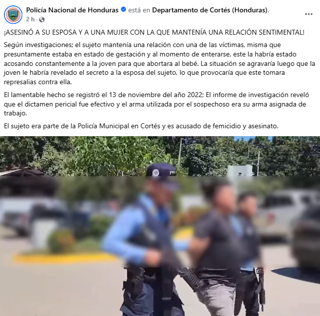Captura de pantalla de la publicación